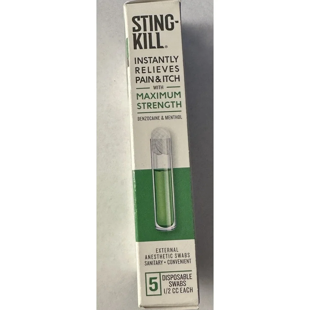 Sting-Kill Swabs 5 ct from bee stings, mosquito bites, and jellyfish stings